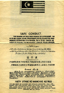 Malayan Emergency Safe Conduct Pass