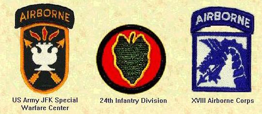 USA JFK Special Warfare Center, 24th Mech Inf. and XVII Abn Corps